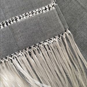Mexican Grey Hand-made Shawl or Wrap (Rebozo)